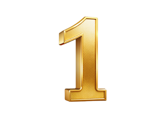 3D Golden Number 1 One PNG: A Premium Asset for Your Design Toolkit