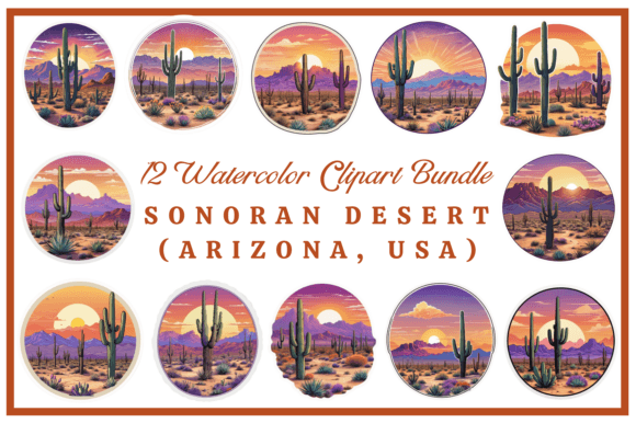 Capturing the Sonoran Desert's Soul in Watercolor Clipart