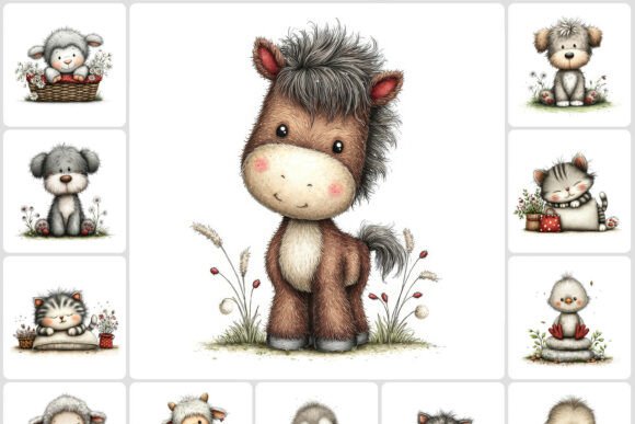 Charming Farm Friends: A Guide to Beige Boho Farm Animals Clipart