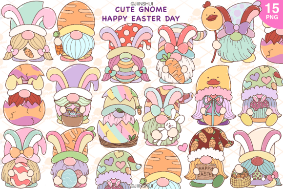 Charming Gnome Easter Day Clipart: Your Spring Design Toolkit