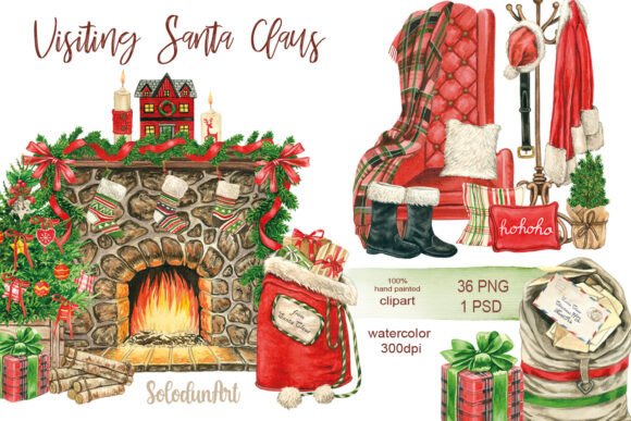 Deck Your Designs with Christmas Interior Clipart