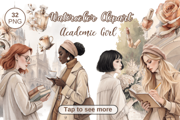 Designing with Charm: Student Girl and Academia Clipart Sets