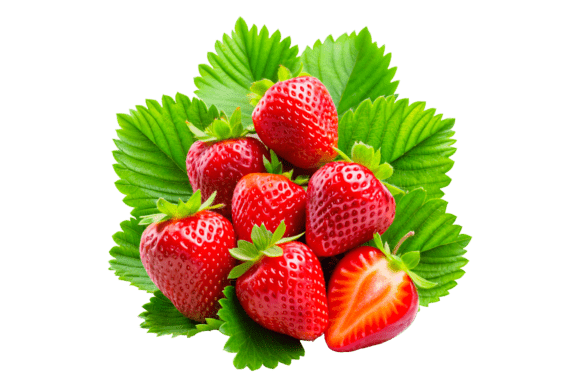 Fresh Strawberries Clipart 3D PNG: A Burst of Realism