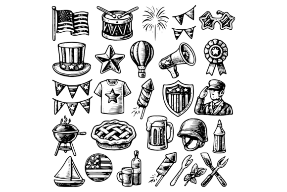 Hand-Drawn 4th of July Icons: Your Creative Toolkit