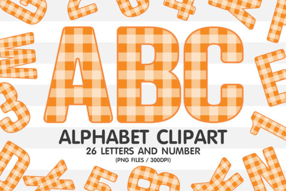 Orange Gingham Alphabet Clipart PNG: Your Design Secret Weapon