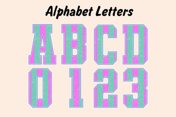 Retro Trendy Varsity Alphabet Set: Design with Classic Cool