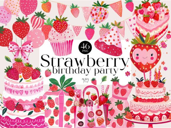Sweeten Any Project: The Strawberry Clipart & Birthday Clipart PNG Collection