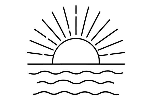 The Timeless Appeal of Minimalist Sun Rising over Ocean Line