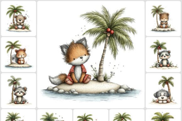 Tiny Island Animals Clipart: Your Go-To for Charming Designs
