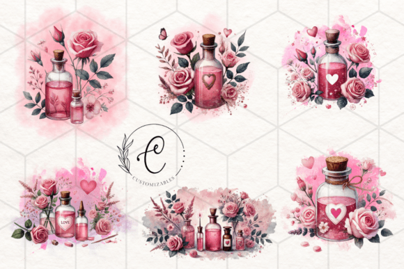 Unleash Romance with the Valentine Love Potion Watercolor Bundle