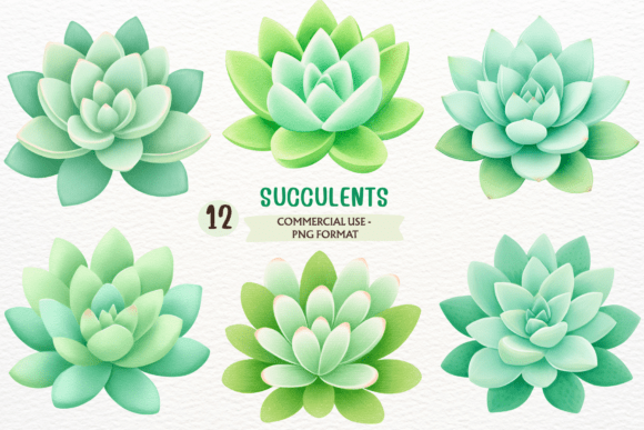 Watercolor Succulent Clipart Cactus PNG: A Fresh Asset for Modern Design